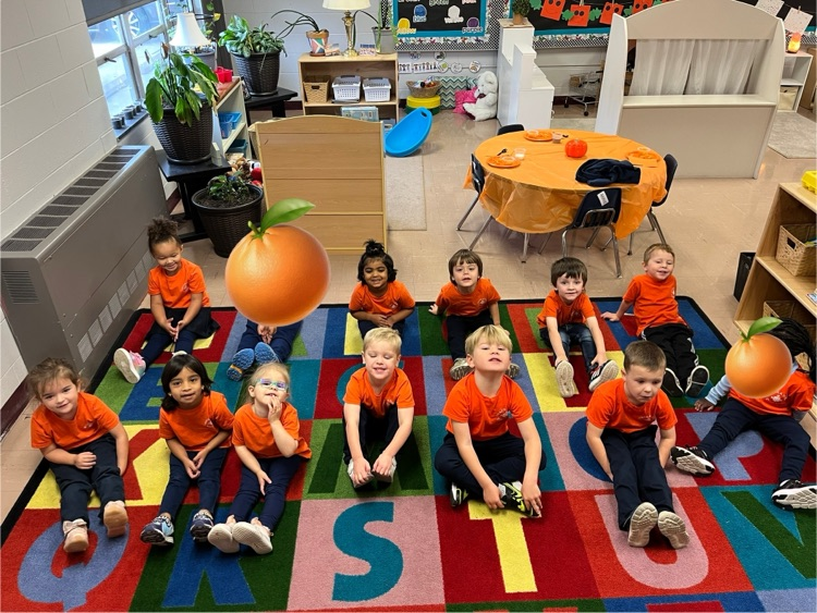 PreK 3 enjoyed our Orange Party!