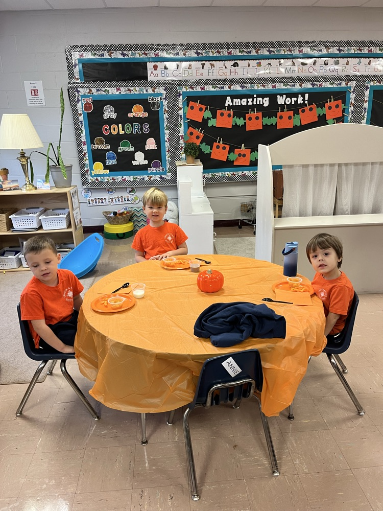 PreK 3 enjoyed our Orange Party!