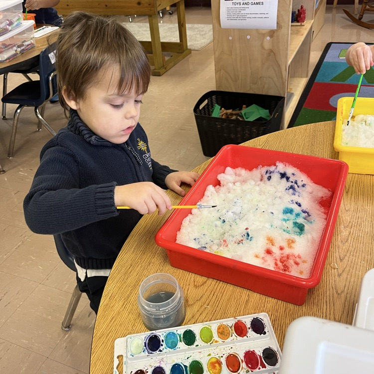 Painting snow is fun!