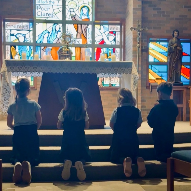 “My heart beats faster when I see Jesus.” “We are getting closer. We need to be quiet and ready to serve Jesus.” — Mrs. Hoeniges’ kindergarteners, on the way to Adoration ✨ Tiny voices. Big faith. Jesus is very loved. 🙏🤍