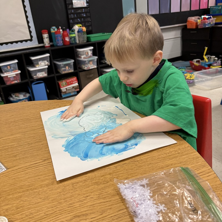 painting a winter scene