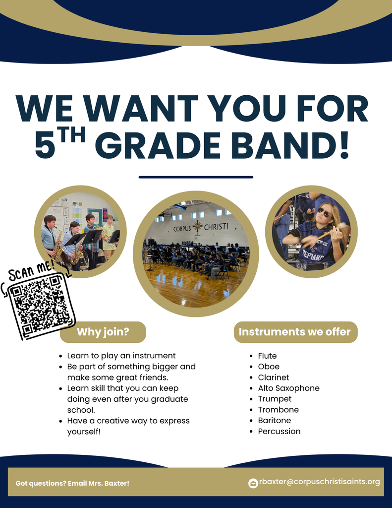 Advertisement for 5th Grade Beginning Band 