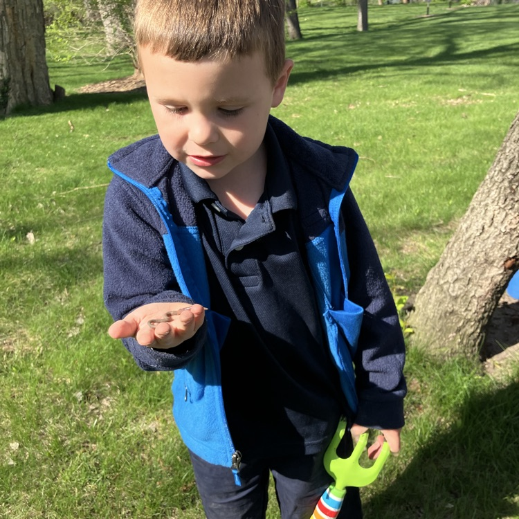 We loved digging for worms outside!