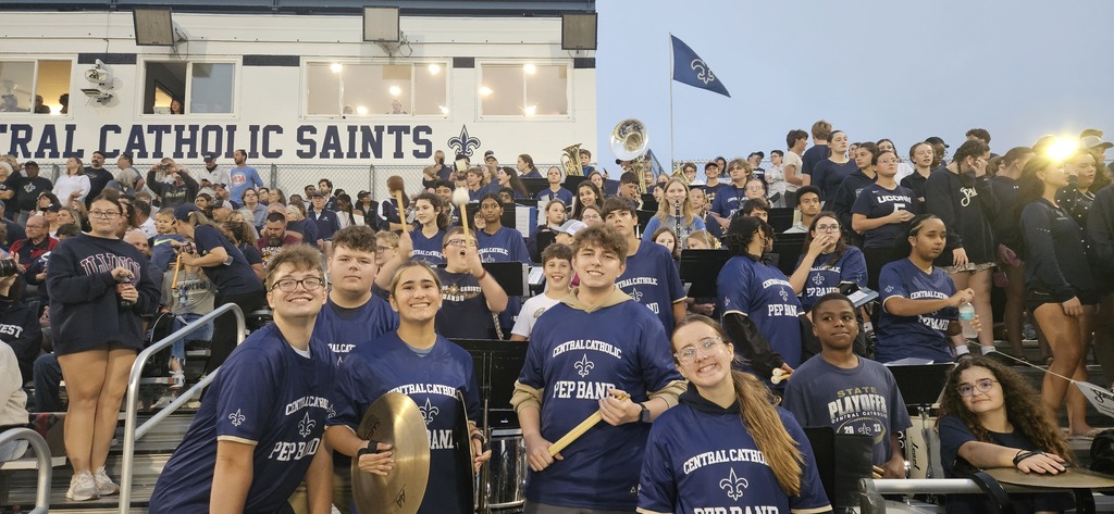 Central Catholic HS and combined partner schools band at the annual Homecoming game