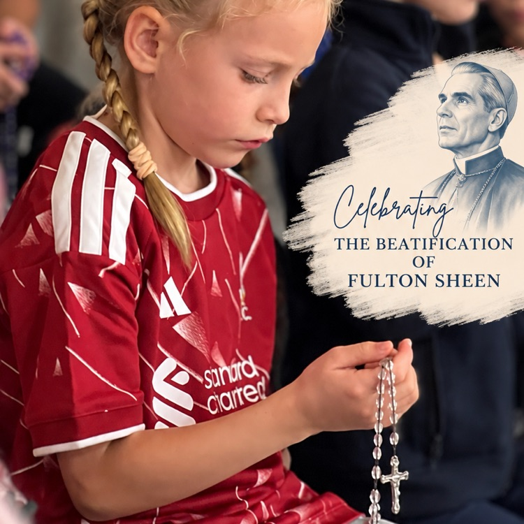 Every child held their Rosary in celebration of Fulton Sheen Beatification.