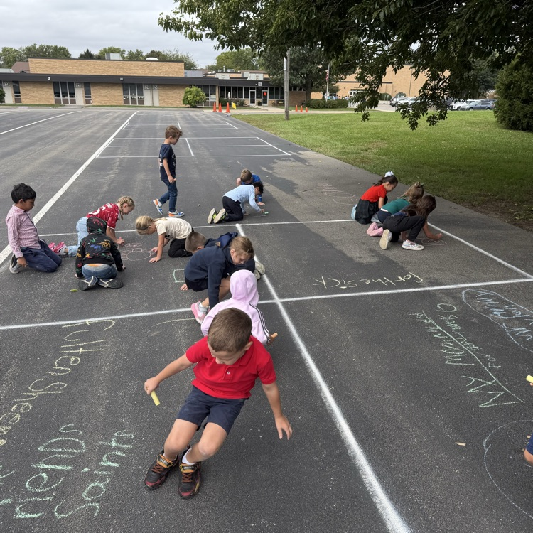 Growing in our faith, friendship & sidewalk chalk 😊✝️