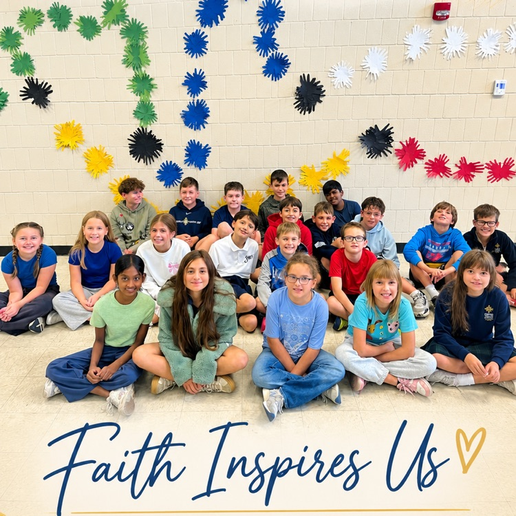 Corpus Christi handprints formed a Rosary. 💙