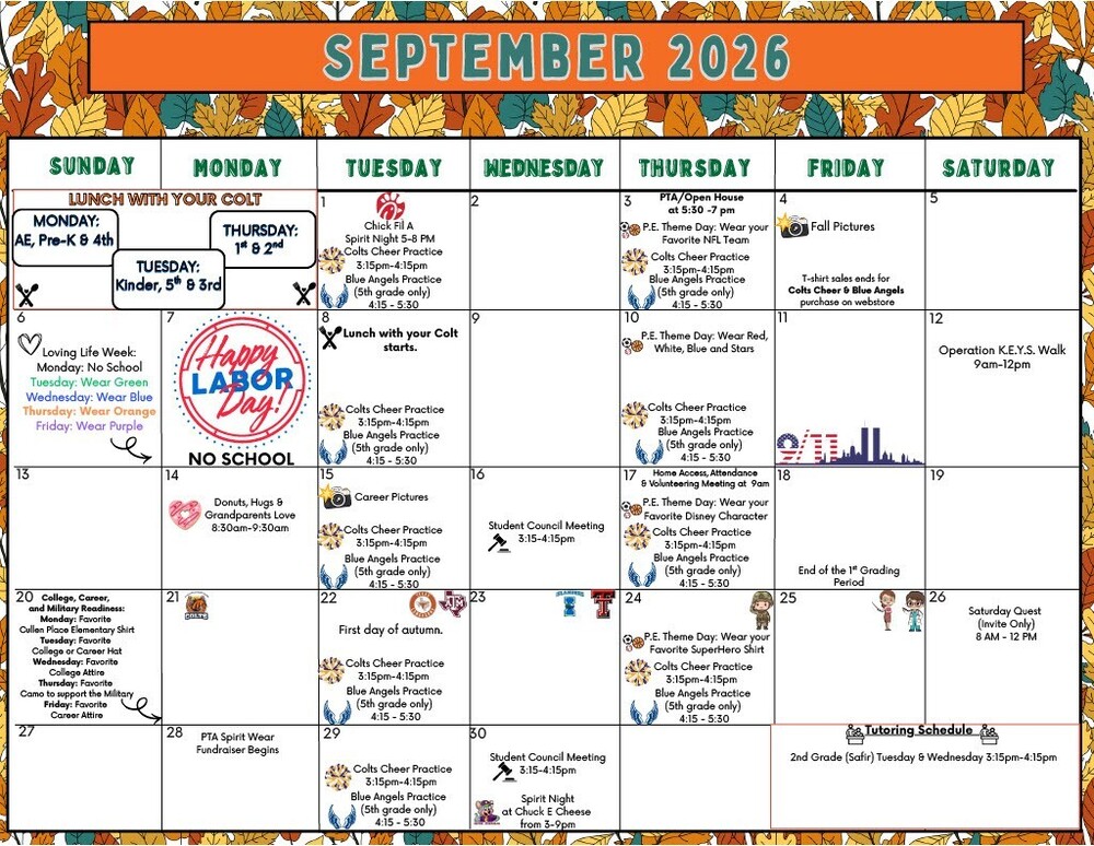 September Calendar