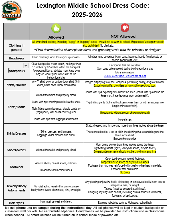 25-26 Dress Code