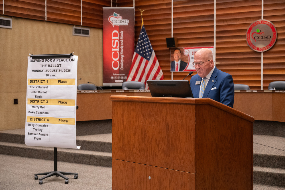 Brian Nelson with ballot list and placement