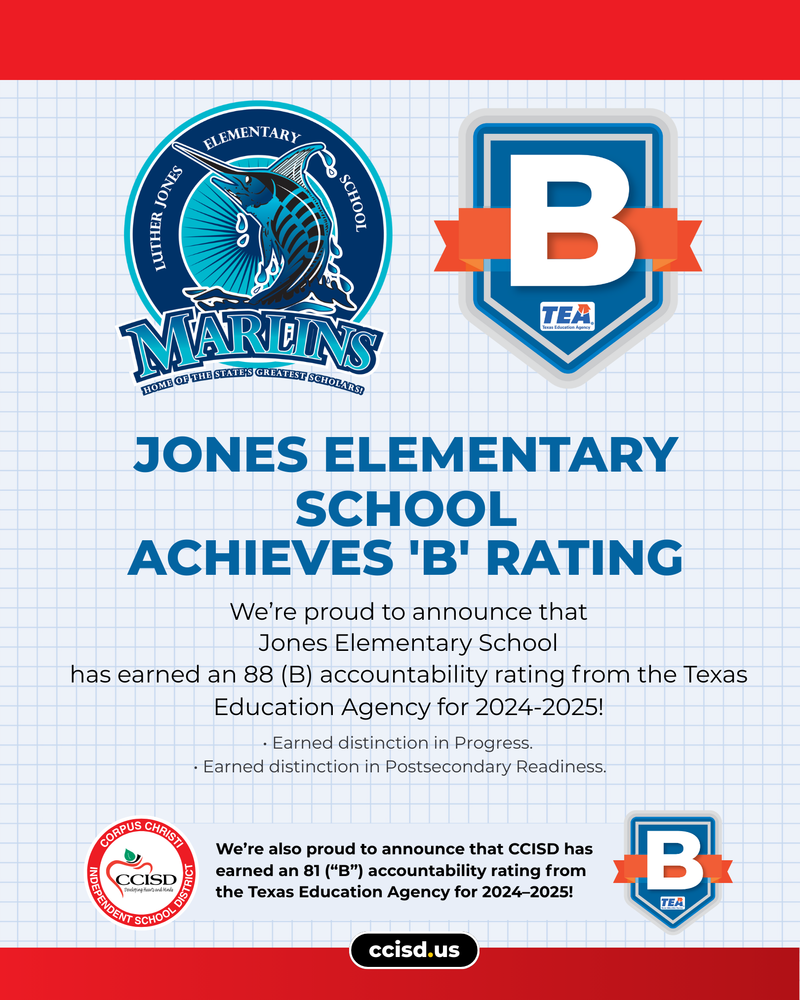 Jones Elementary "B" Rating
