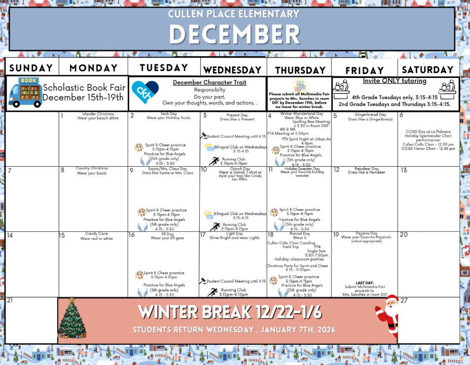 December 2025 Family Calendar