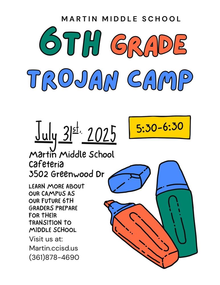 Martin Middle School Trojans.  All incoming 6th grade students are welcome to attend. 