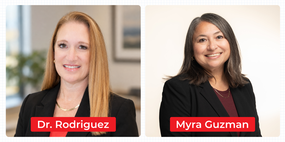 Headshots for Dr Tracie Rodriguez and Myra Guzman
