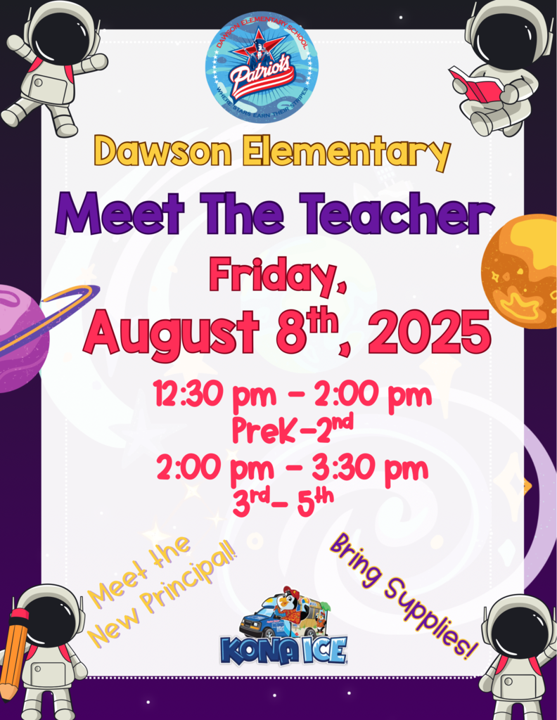 Meet the Teacher is scheduled for August 8!