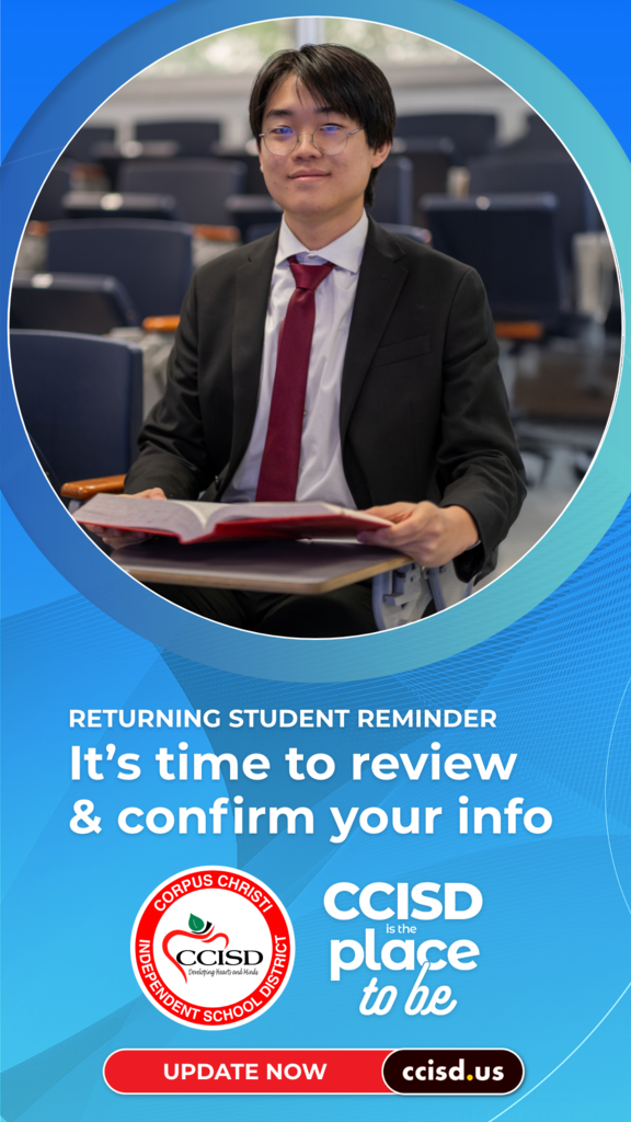 Returning Student Reminder: It's time to review and confirm your information. 