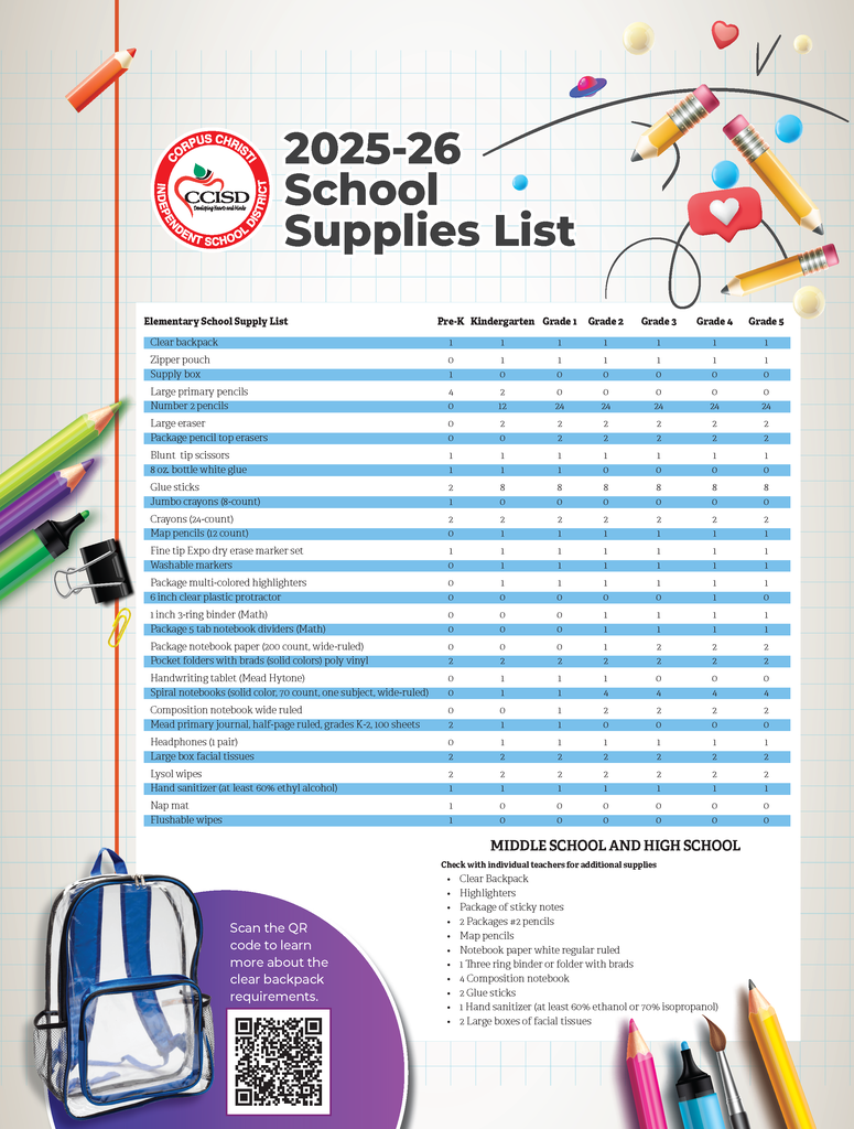 25-26 School Supply List