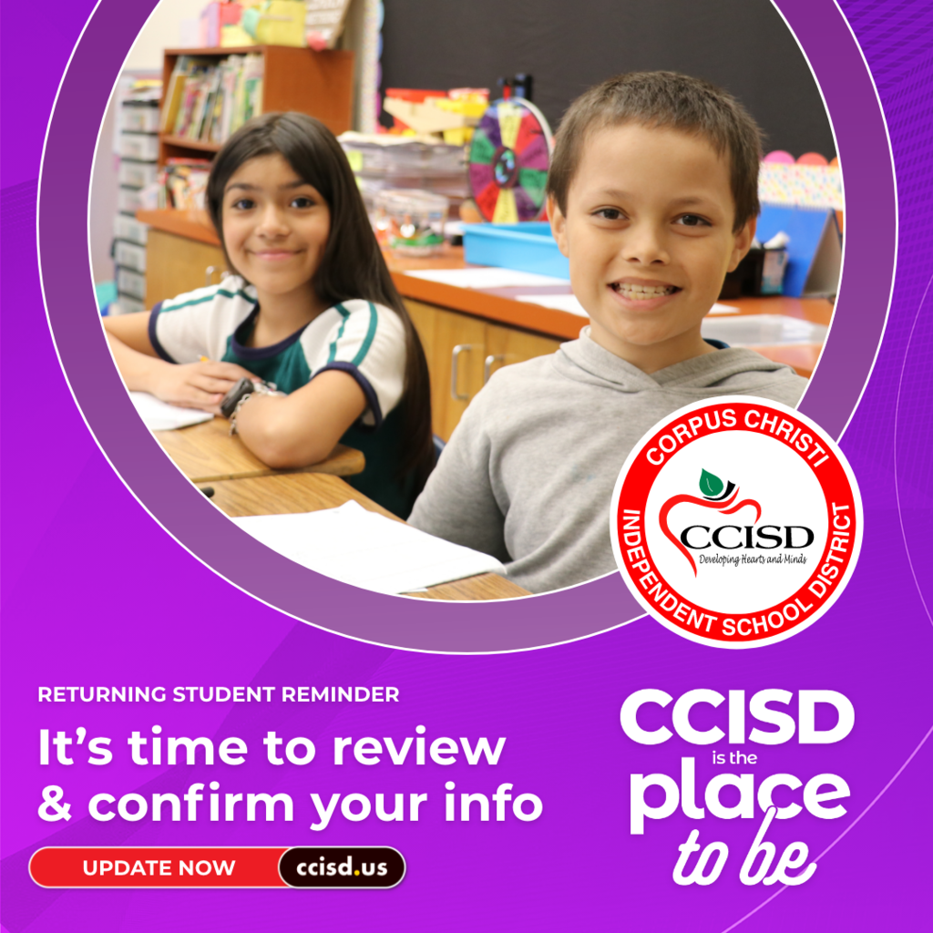 Returning Student Reminder. It's time to review and confirm your information.