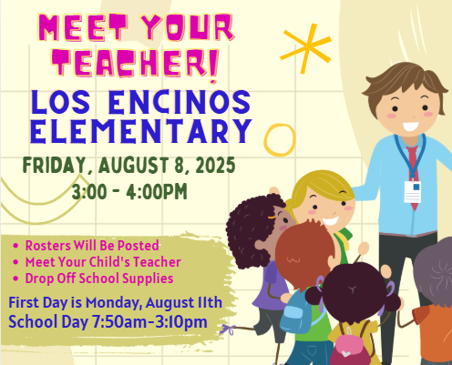 flyer for meet the teacher this Friday, August 8, 2025 3:00-4:00 pm