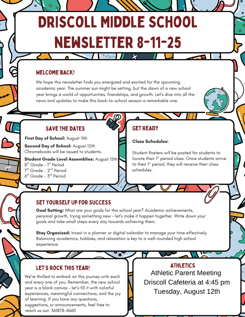 Parent Newsletter 8-11-25