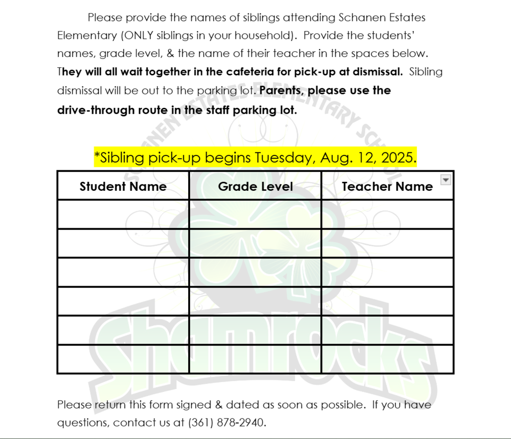 sibling dismissal form