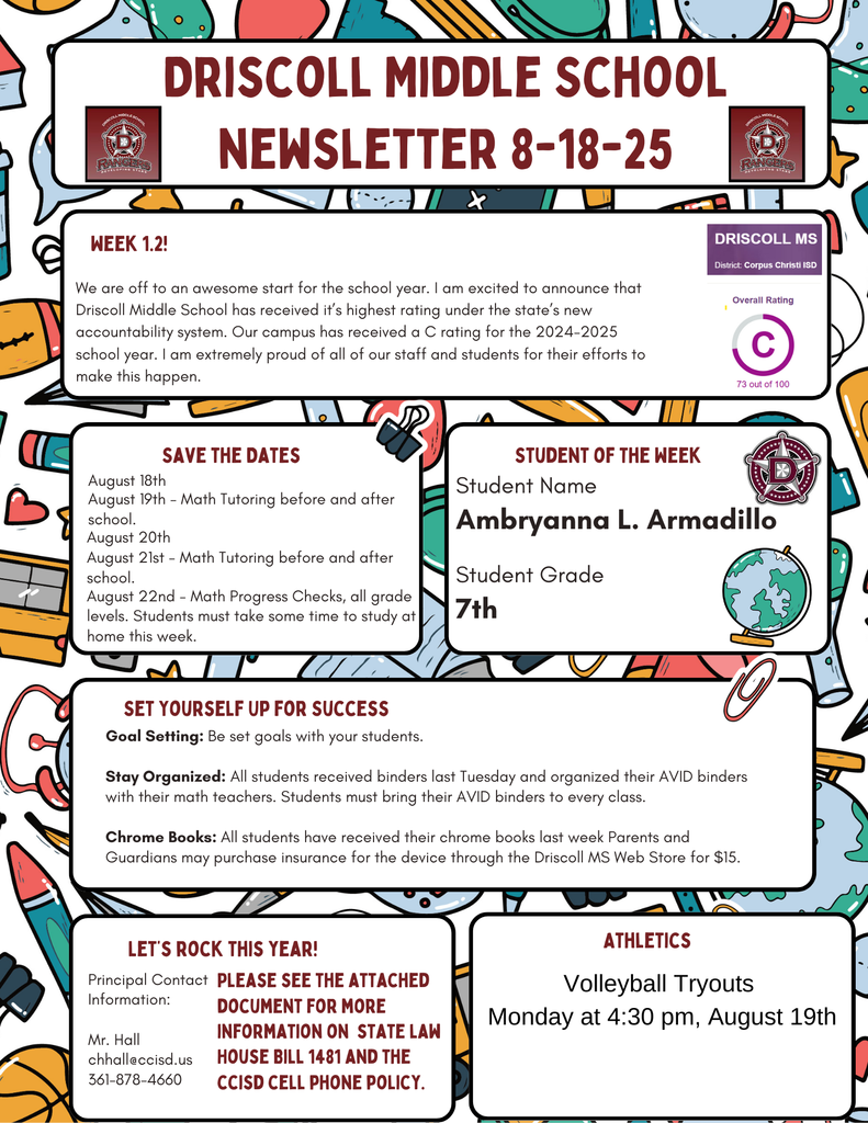 Parent Newsletter 8-18-25