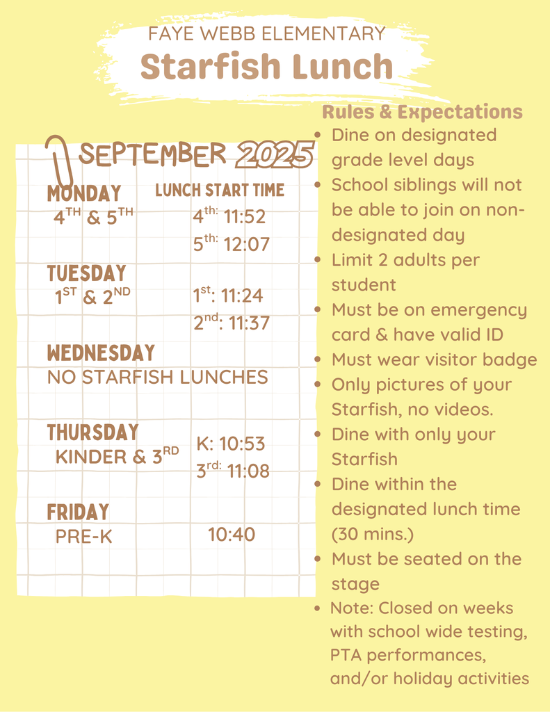 Lunch Schedule
