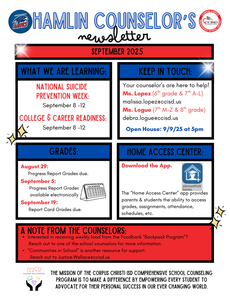 September Counselors newsletter