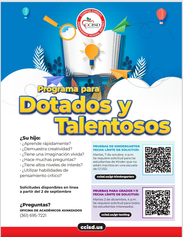 Gifted and Talented Program flyer