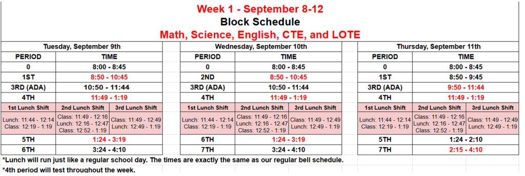 schedule