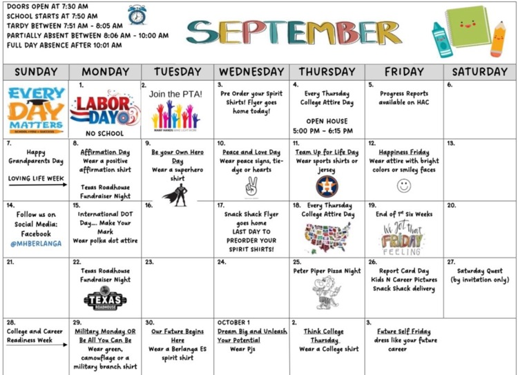 September Calendar