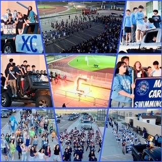 Tiger emoji. Feeder schools. Eyes emoji. this is YOUR preview — one day this will be YOU. Spirit Week @ Carroll is like no other — Tigers know how to run a campus. In 5 days, the halls turn BLUE & WHITE. Blue heart emoji, white heart emoji. Hashtag FutureTigers hashtag TigerPride hashtag TPND