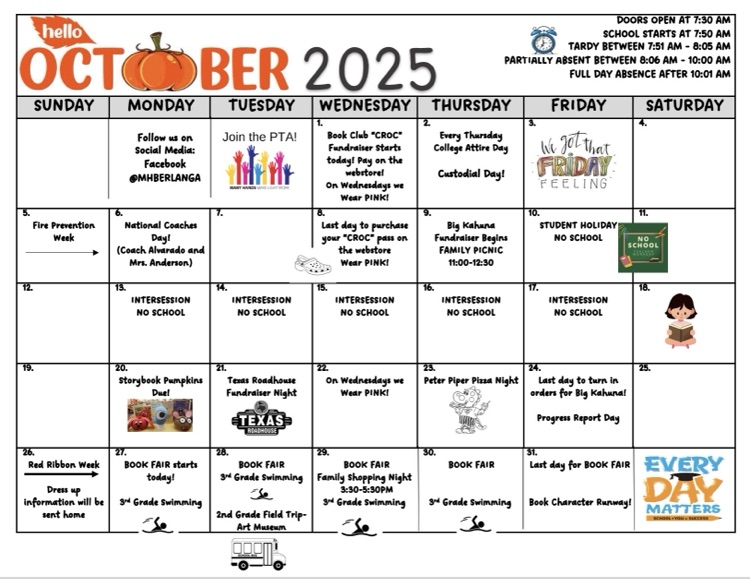 October Calendar 