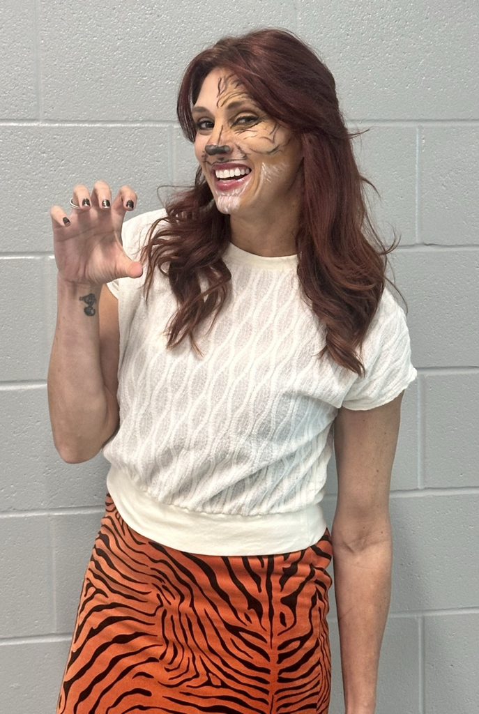 school staff dressed as tigers