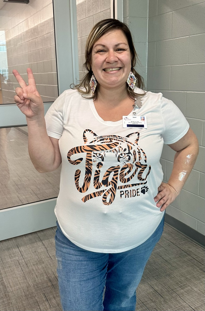 school staff dressed as tigers