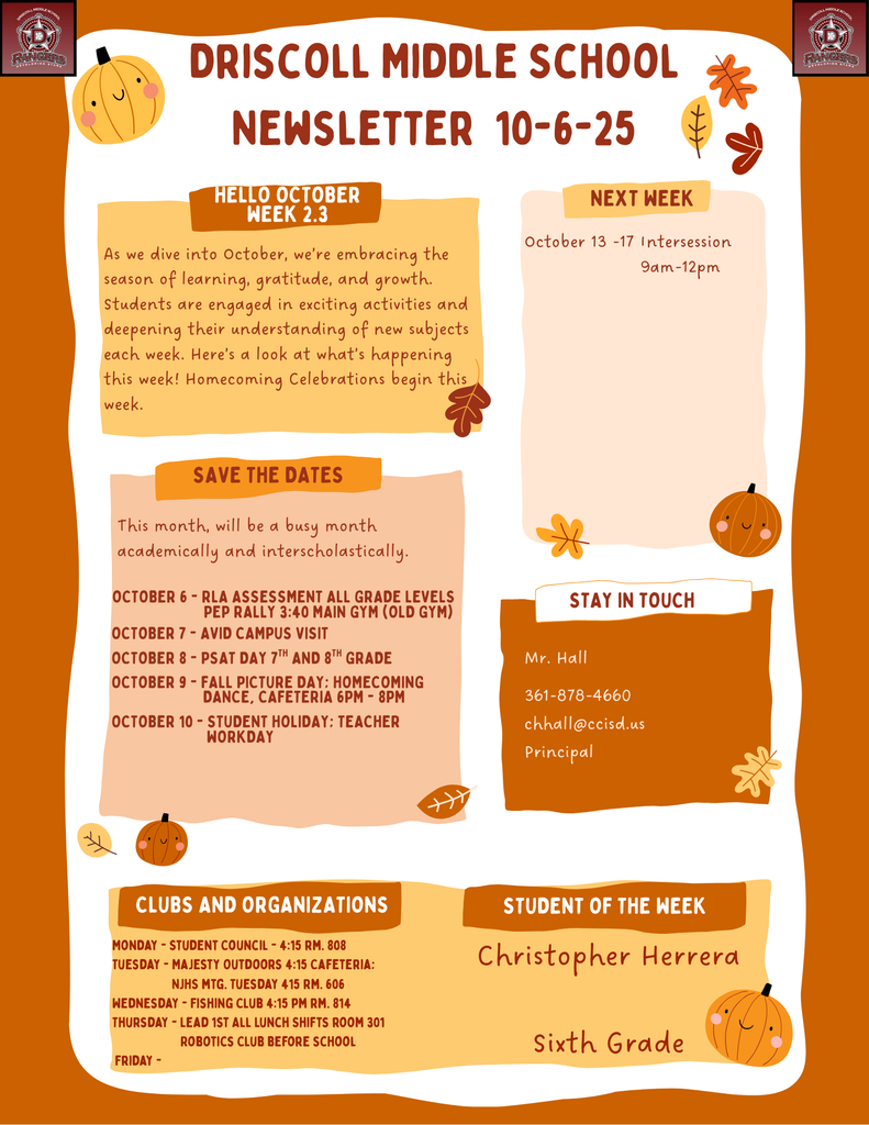 Parent Newsletter 10-6-25