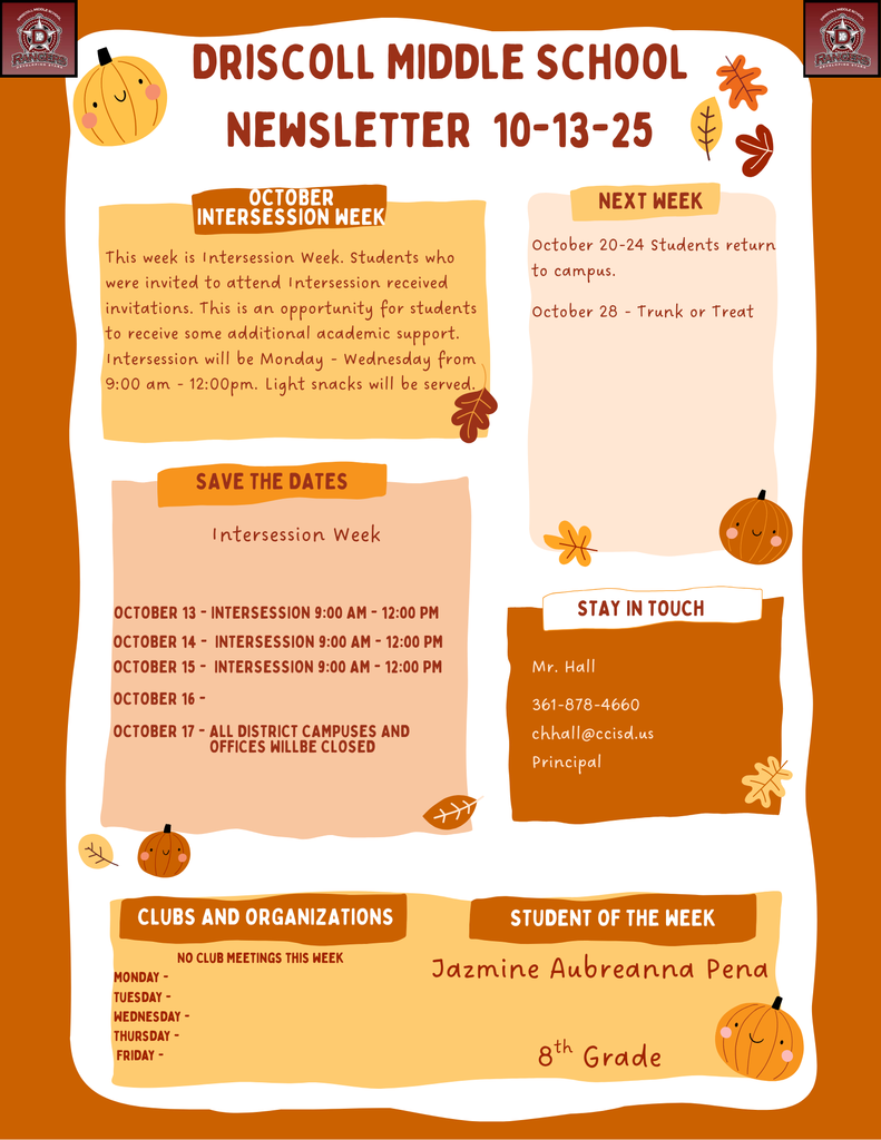 Parent Newsletter 10-13-25