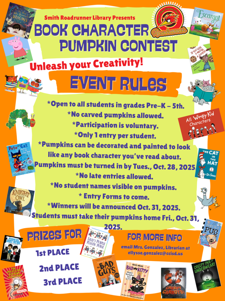 25-26 Book Character Pumpkin Contest