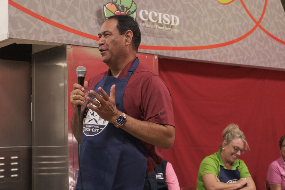Superintendent Dr. Roland Hernandez at the CCISD's culinary competition.