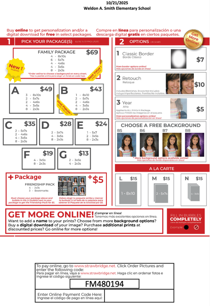 Make up pictures order form