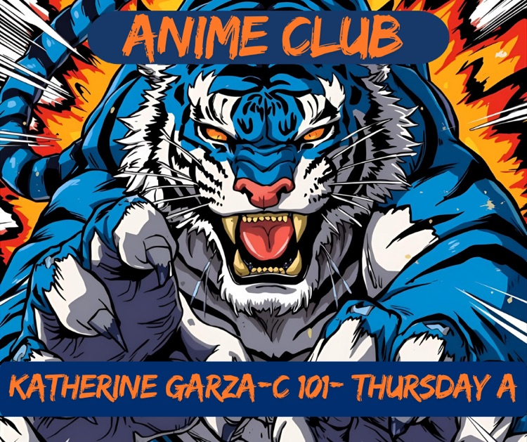 picture of blue tiger in anime style 