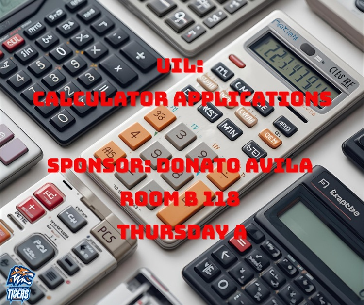 Alt Text: Blue calculators surrounded by candy, lightning, and pumpkin lights.