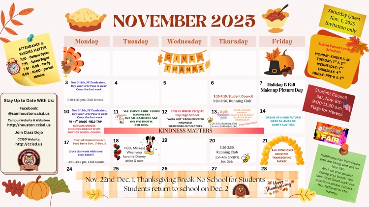 November Bobcat Calendar!!