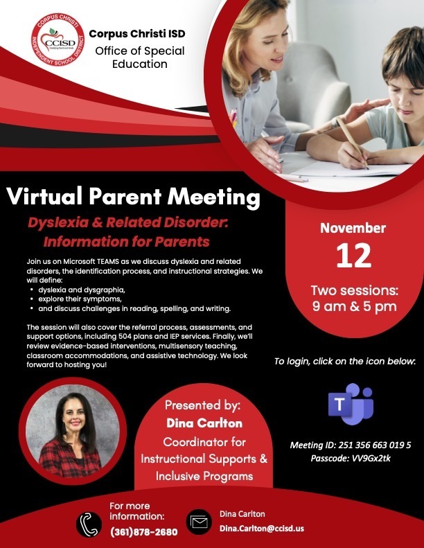 2025 Family Engage_Family Engage Parent Meeting Flyer Dyslexia