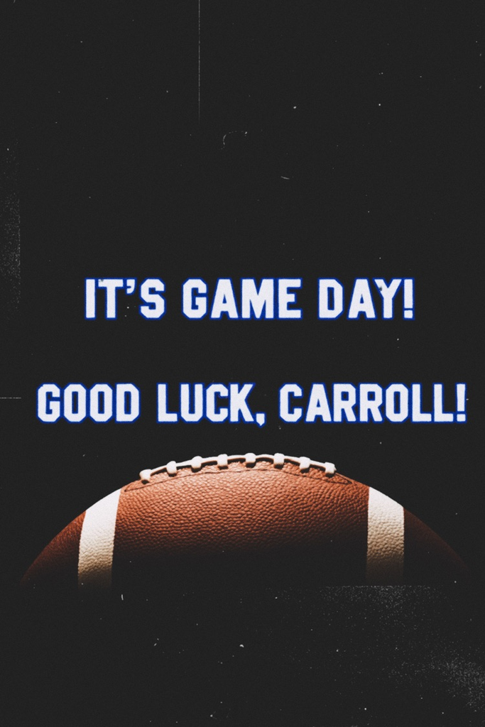 image of a football that says good luck 