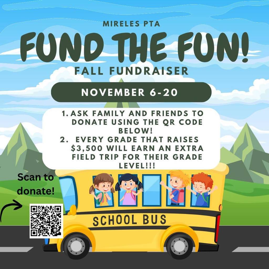 Fund the Fun Fundraiser for Field Trips - QR Code provided