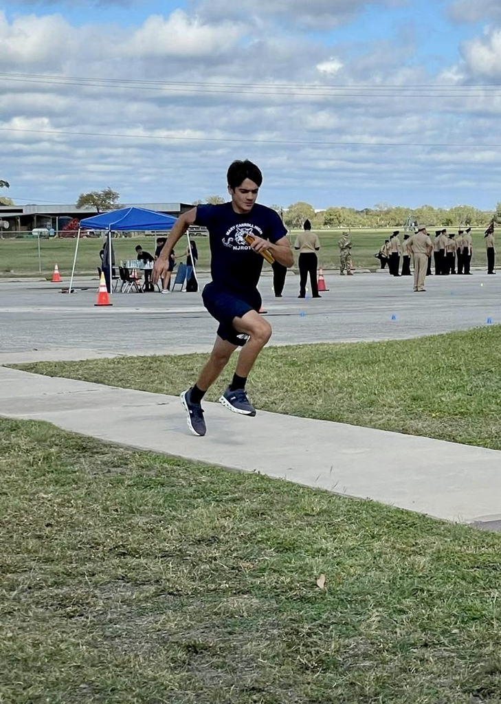⸻  Short alt text: Cadets from Carroll NJROTC compete in drill and PT events at Southwest High School in San Antonio.