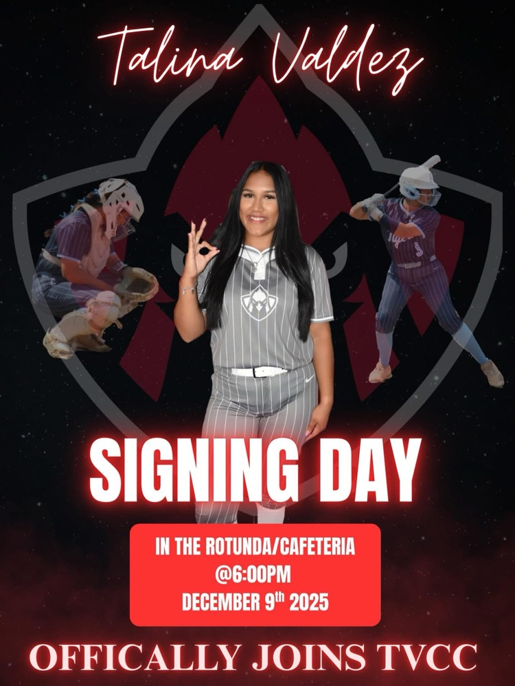⸻ Alt Text: Talina Valdez sits at a signing table with her family during her college softball signing ceremony. Trinity Valley Community College