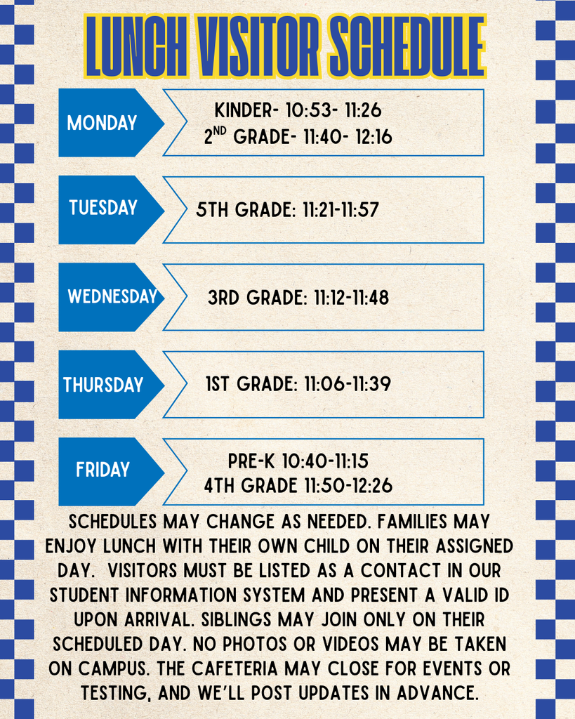 Lunch Visitor Schedule