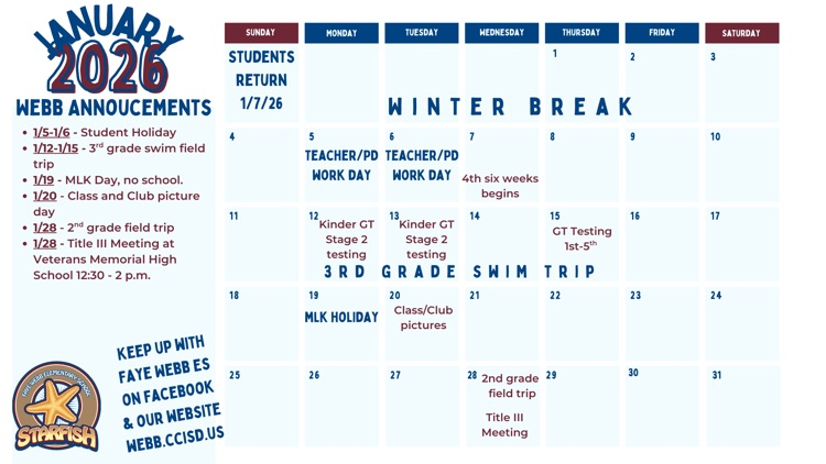 January Calendar 